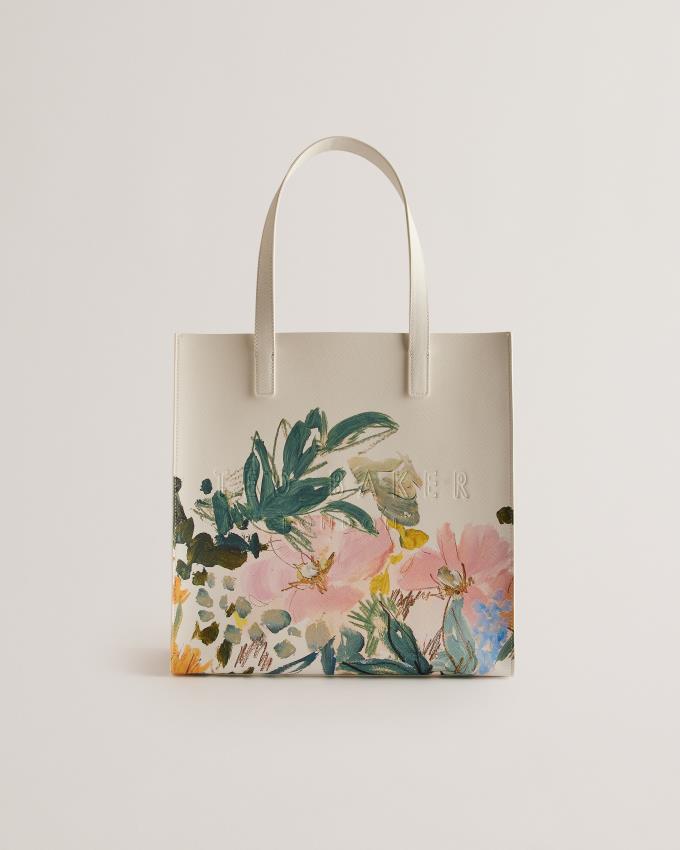 Sac a Main Ted Baker Floral Print Large Icon Blanche Femme | ZVD-56176318